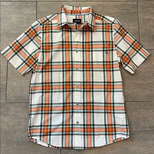 Marmot‎ Men Plaid Shirt Button Down Short Sleeve Size M Collared Pocket Chest